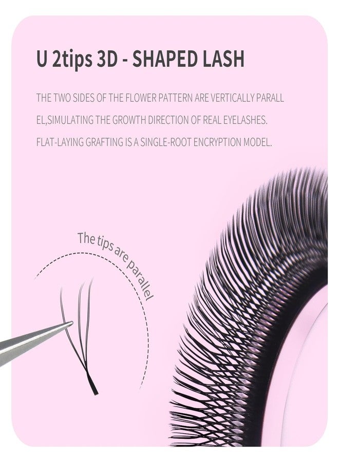 ANNAFRIS Double U Shape Premade Fan 6D Eyelash Extensions Volume Self Fanning WW Clover False Lashes Faux Mink Matte Black Cluster Lash Extensions(0.07 C,9-13mm Mix) - Image 2
